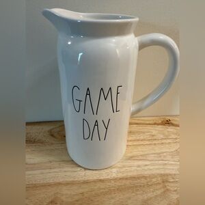 Rae Dunn White Game Day Ceramic Pitcher